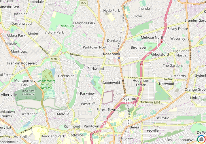 Map location of Parkwood